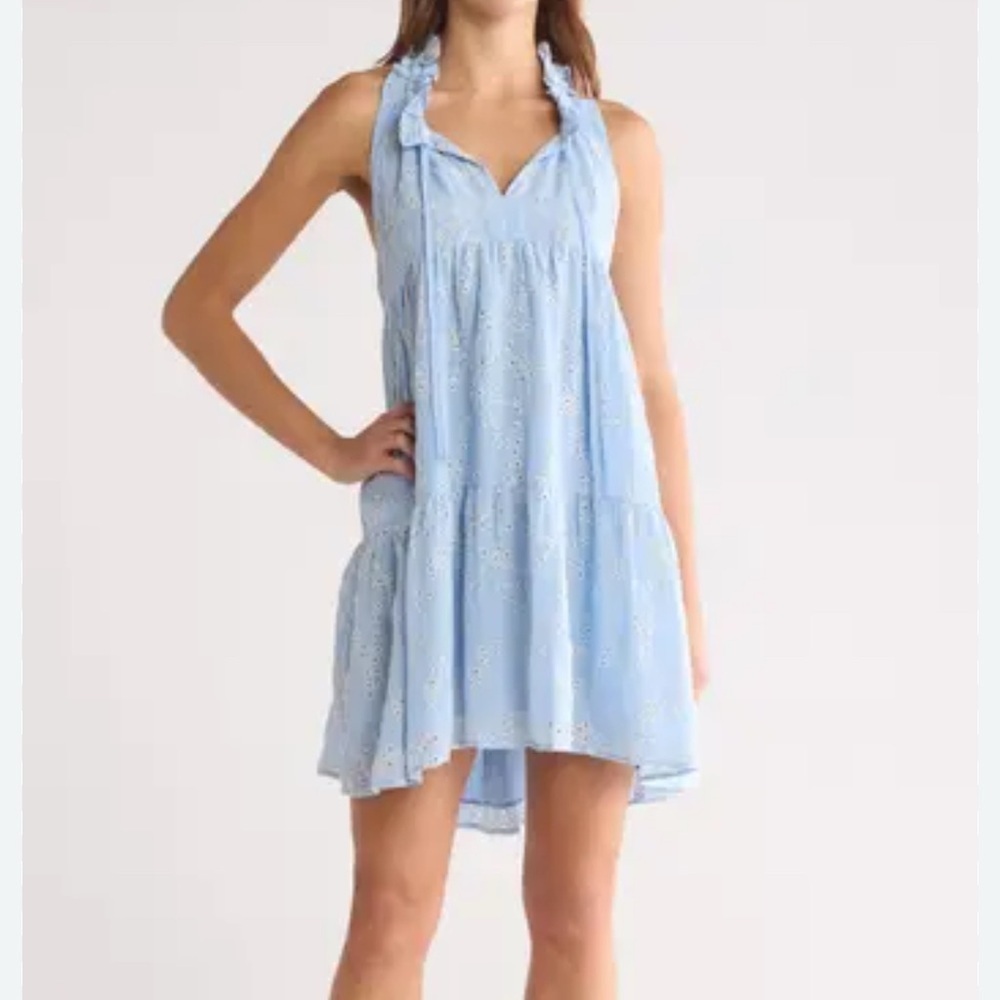 Stitchdrop Nordstrom Blue Embroidered Sleeveless Dress NWT - Picture 5 of 5